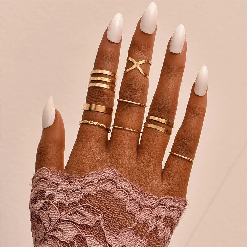 2023 women ring set bague femme matching rings bohemian fashion jewelry schmuck finger accesorios mujer couple gift wholesale
