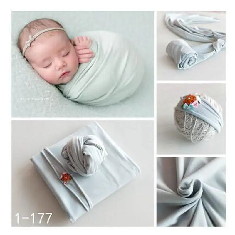 Baby Photography Blankets Wrapped In Cloth Swaddling And Headwear Infant Headdress Newborn Baby Photography Props Many Colors