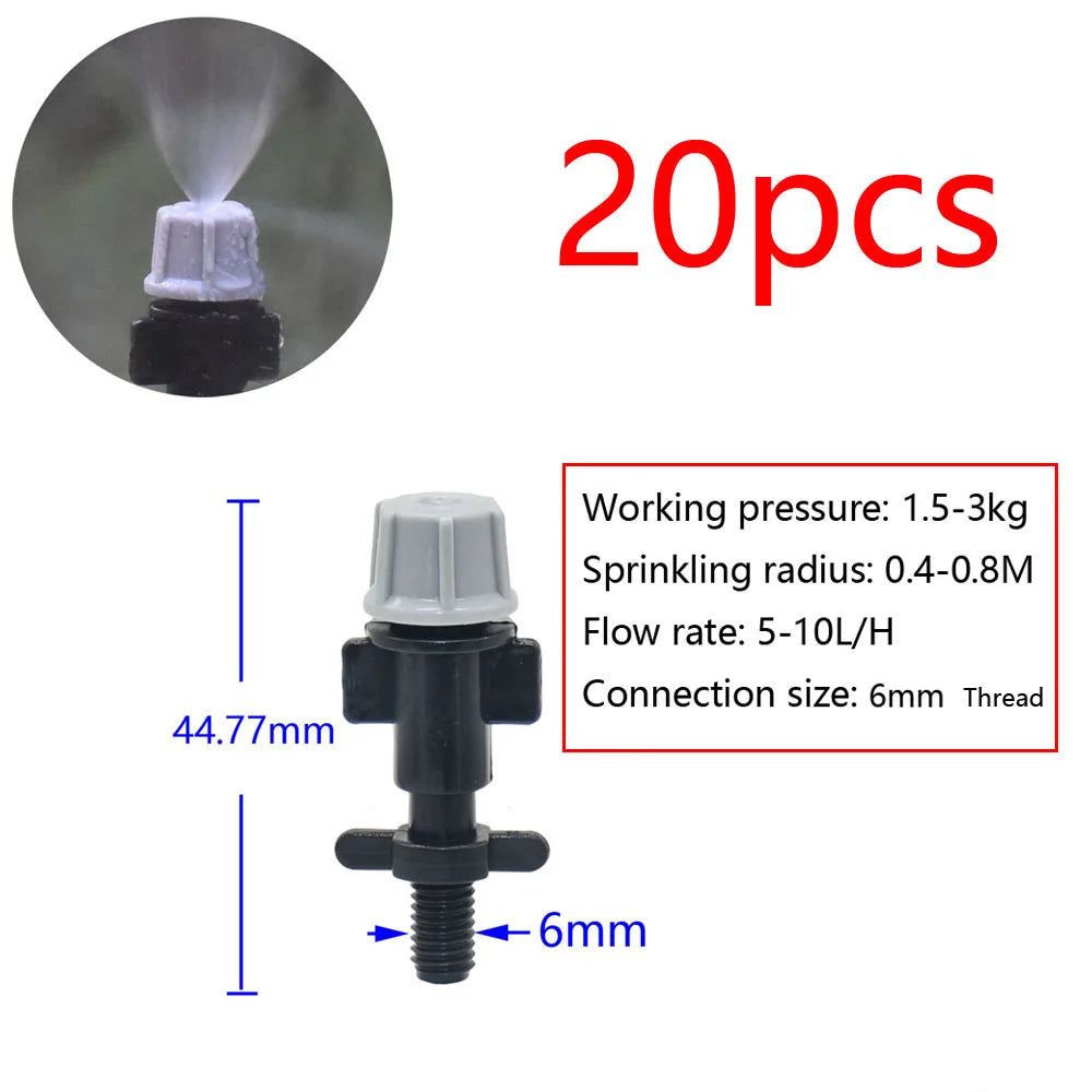 Garden Watering Sprinkler Mist Nozzle Dripper Drip Irrigation Garden Greenhouse Adjustable Mist Emitters Stake Micro Spray