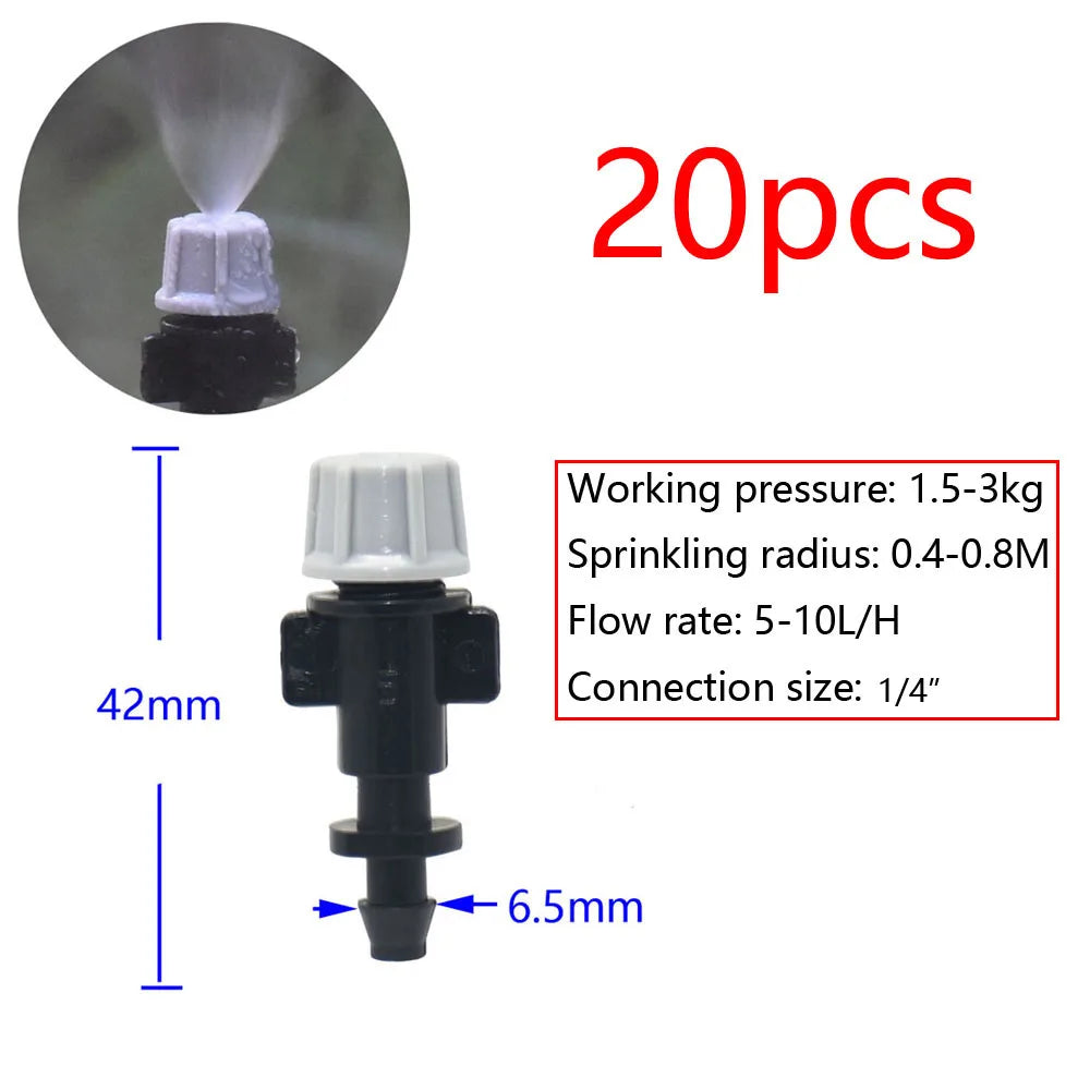 Garden Watering Sprinkler Mist Nozzle Dripper Drip Irrigation Garden Greenhouse Adjustable Mist Emitters Stake Micro Spray