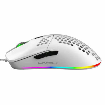 HXSJ J900 Tetikus Permainan Berwayar USB Tetikus Permainan RGB dengan Enam Reka Bentuk Ergonomik DPI Boleh Laras untuk Komputer Riba Komputer Desktop Pejabat