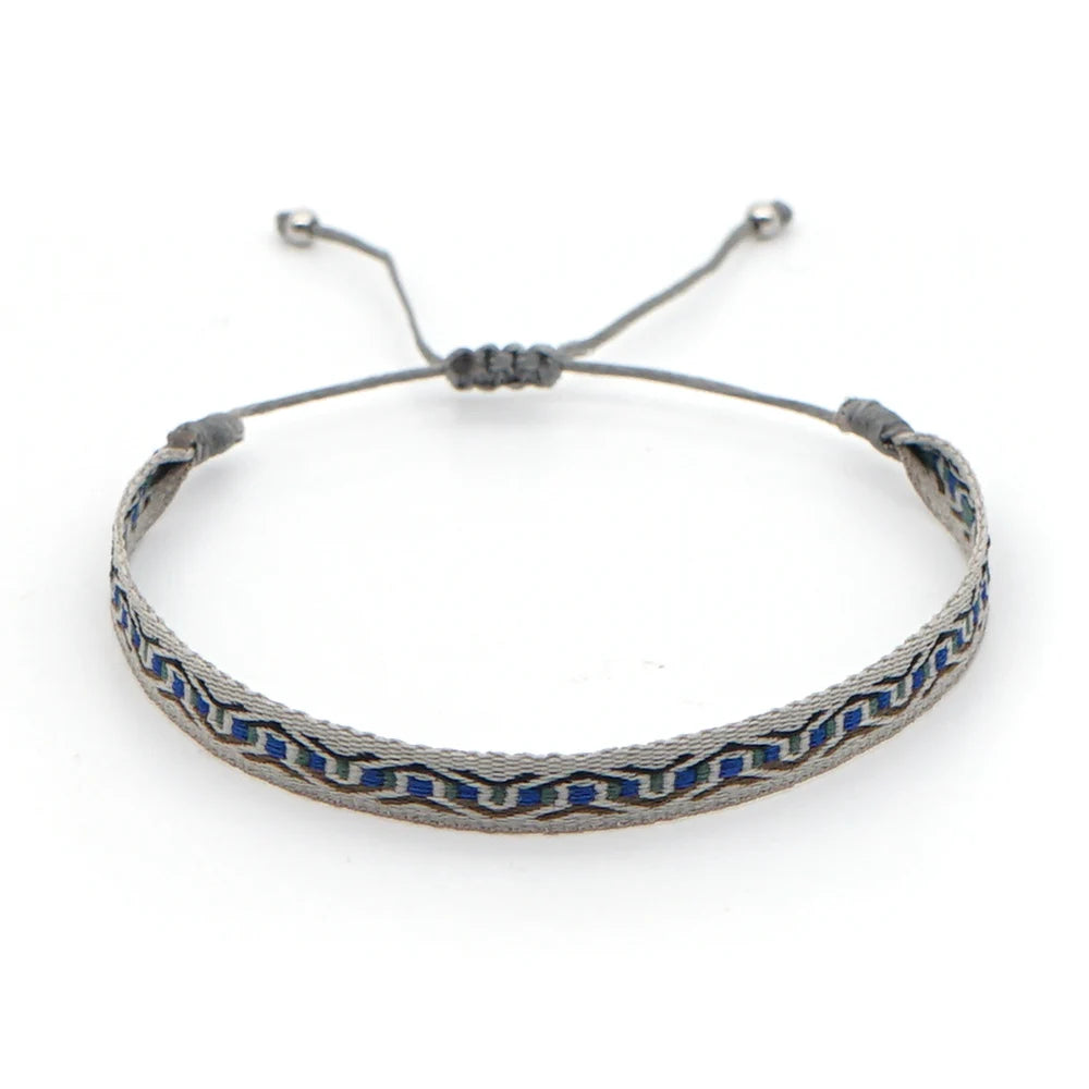 Easter Braided Bracelets For Women Pattern Boho Jewelry Friendship Rope Bracelet Vintage Weave Handmade Textile Bangles