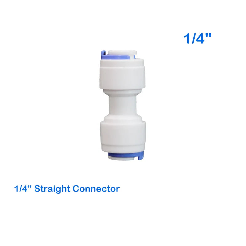 Reverse Osmosis Quick Coupling 1/4" Tee Y Connector 2 Way Equal Elbow Straight Check Valve RO Water Filter Plastic Pipe Fittings