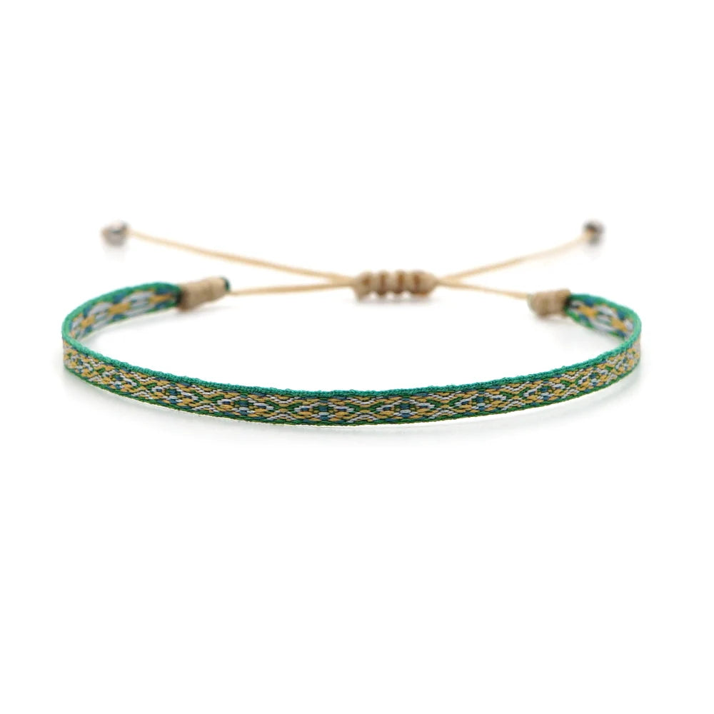 Easter Braided Bracelets For Women Pattern Boho Jewelry Friendship Rope Bracelet Vintage Weave Handmade Textile Bangles