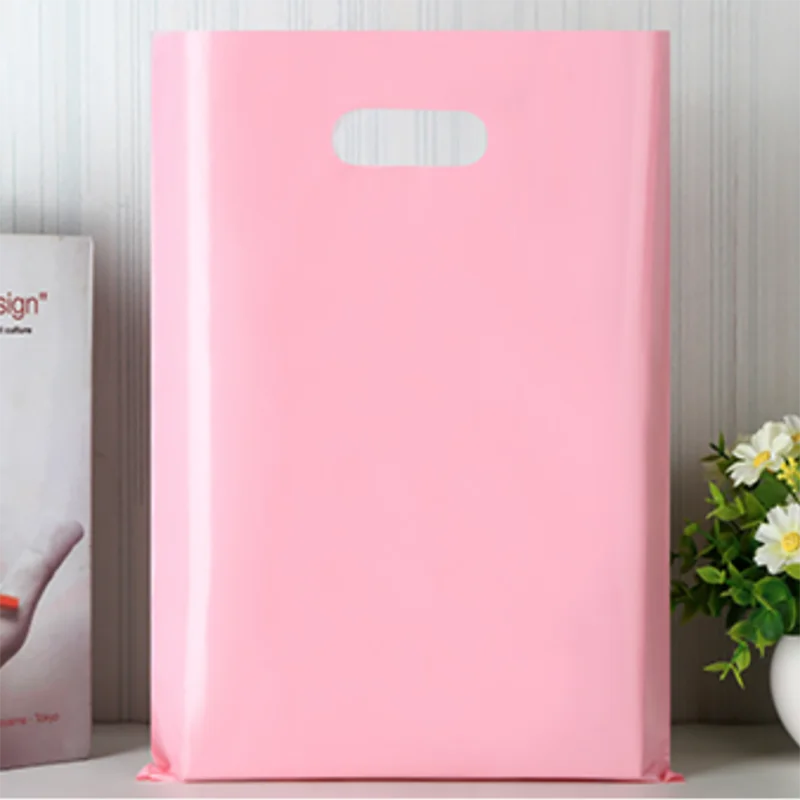 10Pieces Solid Color Gift Bags Kids Baby Boy Girl Birthday Party Supplies Wedding Candy Pouch Small Plastic Bag with Handle
