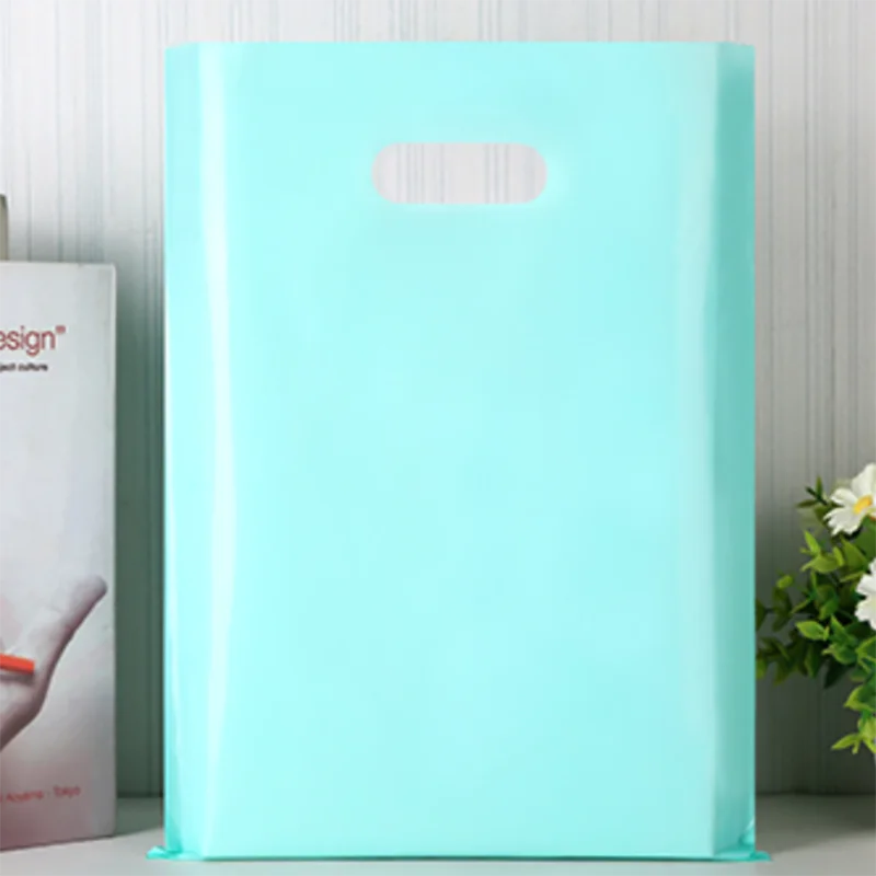 10Pieces Solid Color Gift Bags Kids Baby Boy Girl Birthday Party Supplies Wedding Candy Pouch Small Plastic Bag with Handle