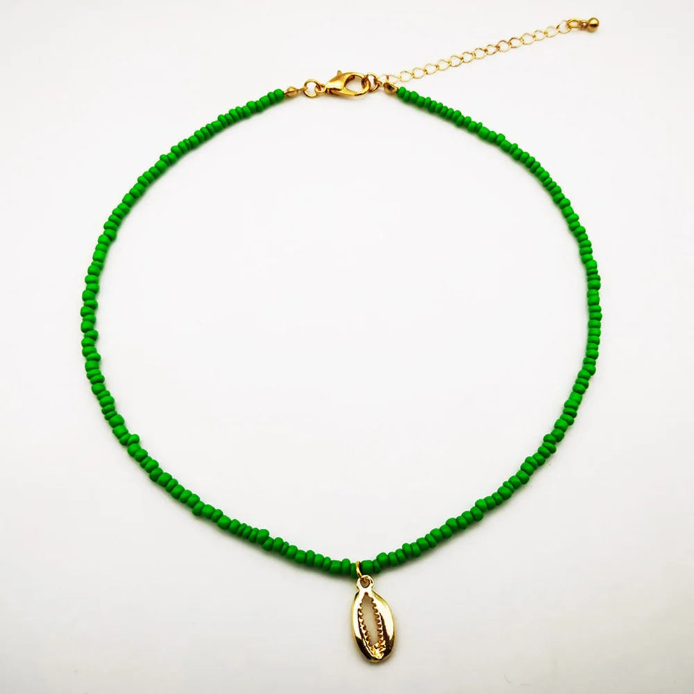 Bohemian Multilayer Handmade Bead Pendant Necklace Fashion Ethnic Vintage Starfish Heart Love Choker Beach Jewelry Bijoux Gift