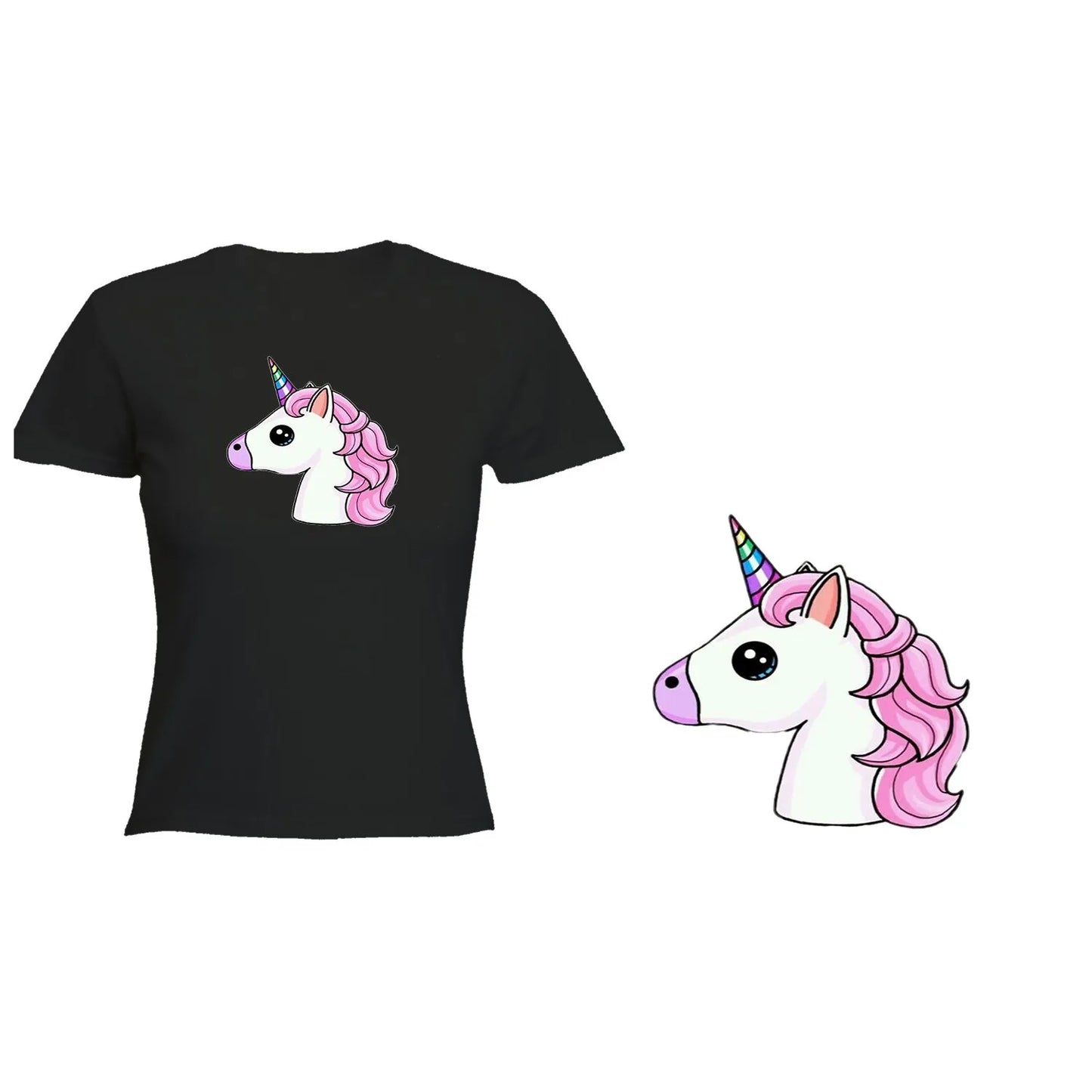 T-SHIRT HITAM WANITA PINK UNICORN CUQUI T-shirt
