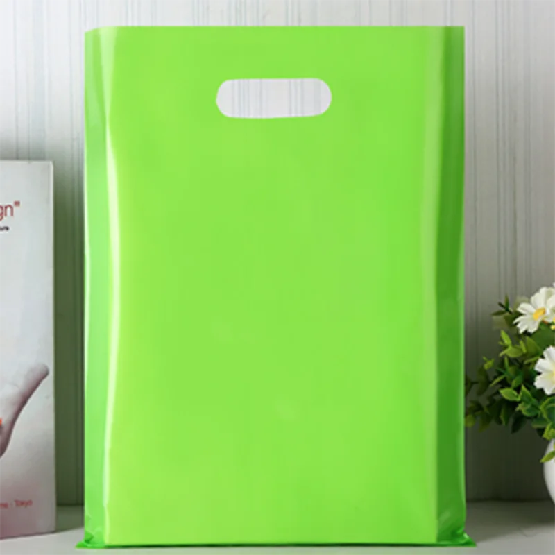 10Pieces Solid Color Gift Bags Kids Baby Boy Girl Birthday Party Supplies Wedding Candy Pouch Small Plastic Bag with Handle
