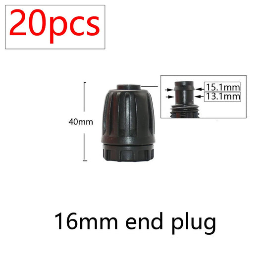 20pcs 16mm PE Tubing Water Connecters 1/2 To 3/8'' 1/4'' 1/8'' 6.0mm Pipe Reduced Coupling Adapter Garden Irrigation Fittings