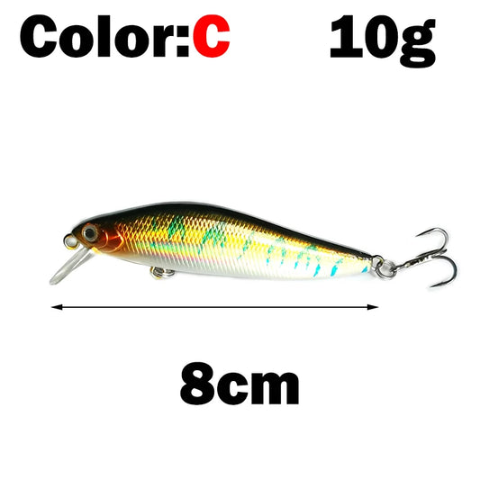 OUTKIT 1pcs Fishing Lure Minnow 7g10g Sinking Artificial Bait 3D Eyes Plastic Wobblers Tackle Pesca Far-casting Magnet System