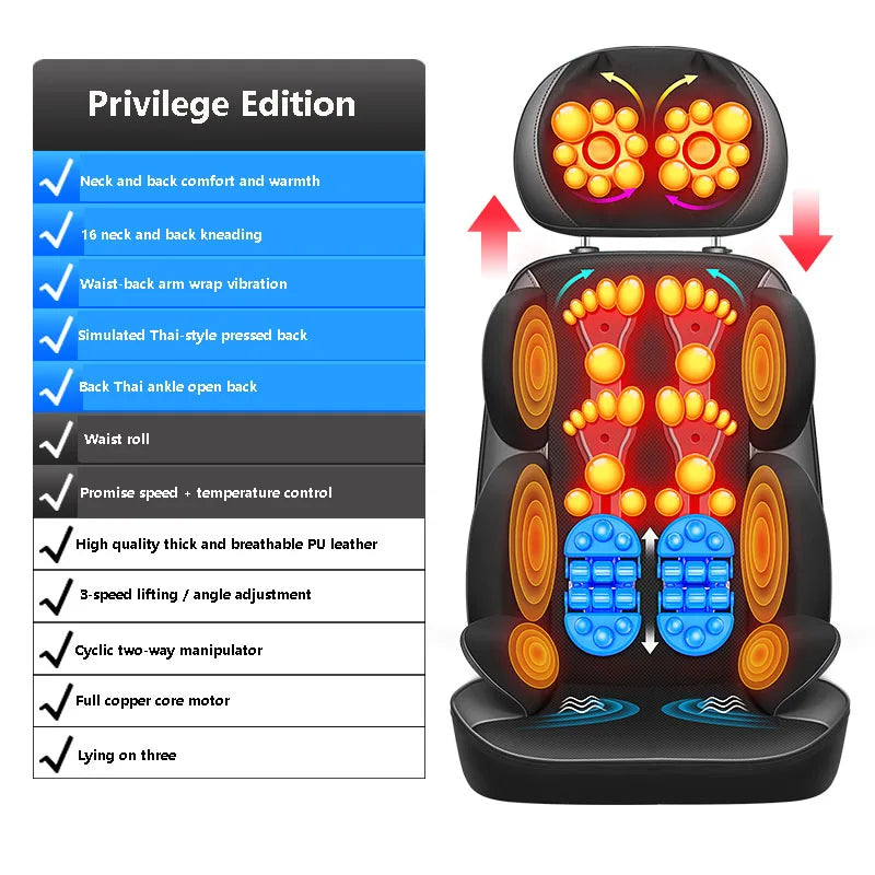 2019 New Neck Shoulder Cervical massage cushion chair Full body massage cushion shiatsu Electric shiatsu cushion massager