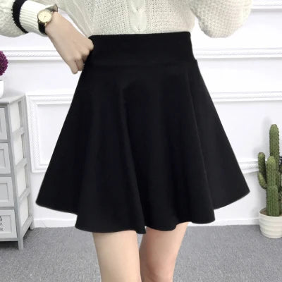 Skirt Wanita Musim Panas Lace-up Hitam Skirt Tutu A-line Gaya Preppy Pelajar Berlipat Semua Padanan Elegan Mudah Pinggang Tinggi Bergaya Baru