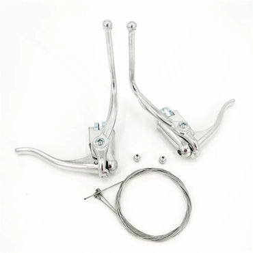 Road Retro Bike Double Brake Lever Fixed Gear Bicycle Bend Handlebar Brake Levers Racing Bike Brake Handle with Brake Cable