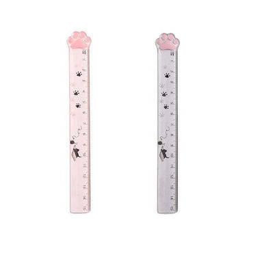 Cute Kawaii Cat Claw Cat Paw Plastic Straight Ruler Measure Study Drawing Student Stationery School Office Supply Kid Gift