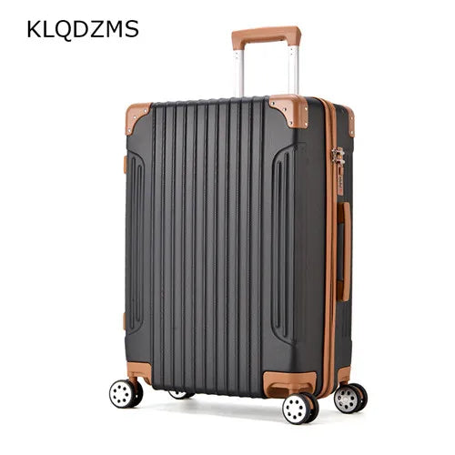 KLQDZMS 20''22''24''26 Inci ABS Beg Bagasi Troli Peribadi Wanita Set Beg Beg Fesyen Beroda Gaya Kolej Troli Panas