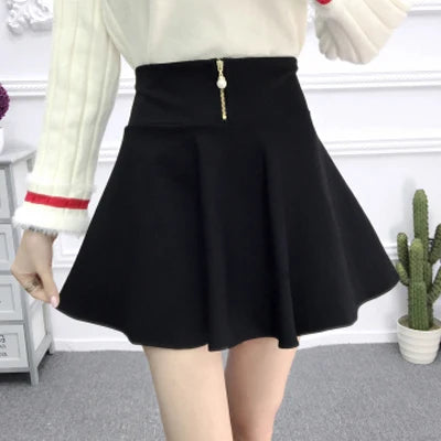 Skirt Wanita Musim Panas Lace-up Hitam Skirt Tutu A-line Gaya Preppy Pelajar Berlipat Semua Padanan Elegan Mudah Pinggang Tinggi Bergaya Baru