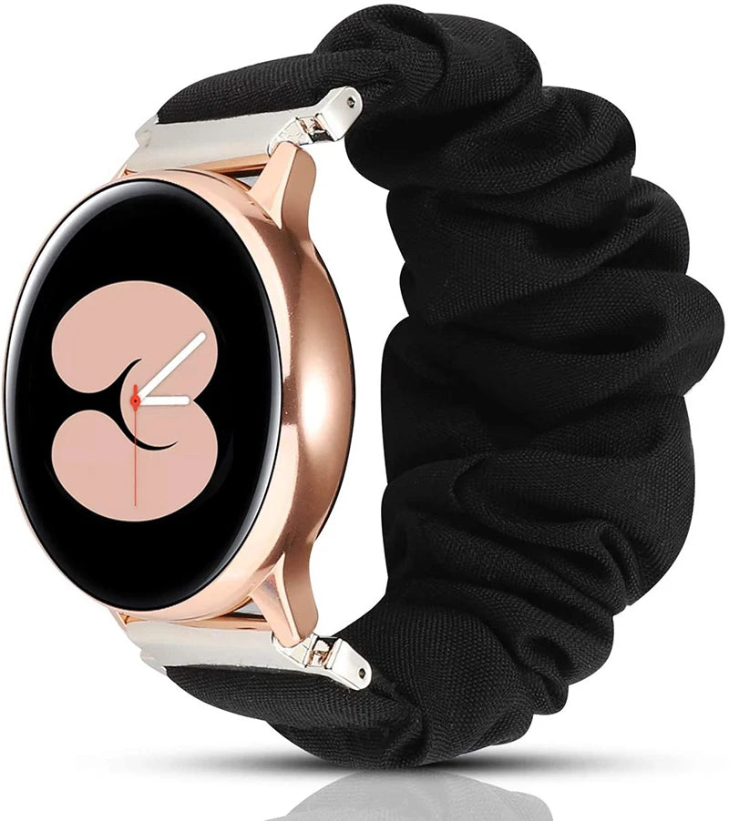 Tali Gelung Nilon Anjal Untuk Samsung Galaxy Watch 4 40mm 44mm Band Scrunchies Gelang Untuk Samsung Galaxy Watch4 Klasik 42/46mm