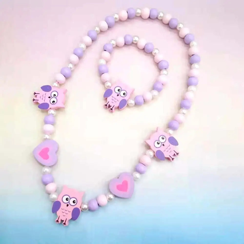 Cute Animal Flower Cartoon Flower Children's sweater necklace bracelet for children gift cp2585
