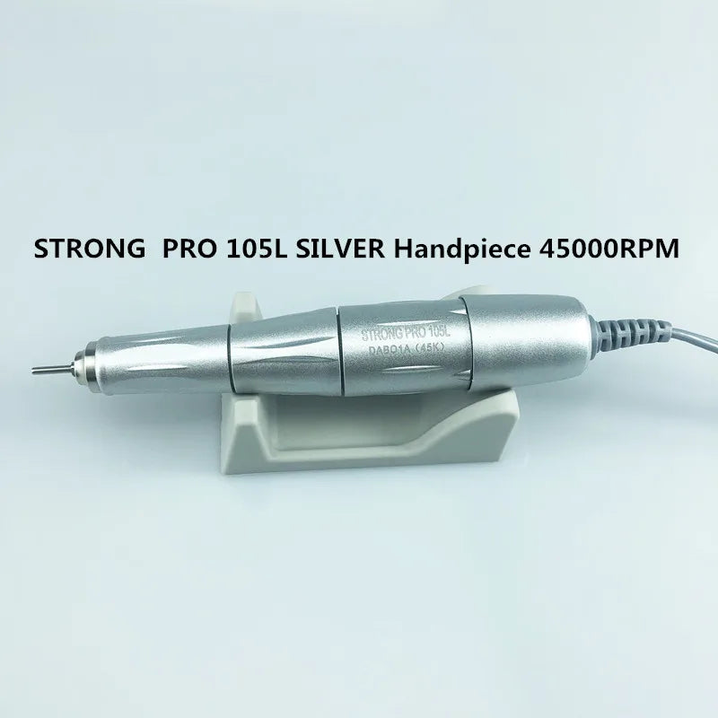 2019 New Arrival 65W 40000rpm STRONG 210 105L Handpiece 2.35mm Nail Drills Manicure Machine Pedicure Electric File Bits