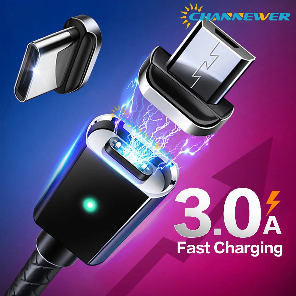 STONEGO Magnetic Cable Fast Charging Magnet Micro USB dan Type C Kabel Sync Data Phone Cables Quick Charge Magnet Charger Cable