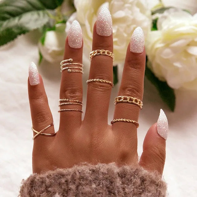 2023 women ring set bague femme matching rings bohemian fashion jewelry schmuck finger accesorios mujer couple gift wholesale