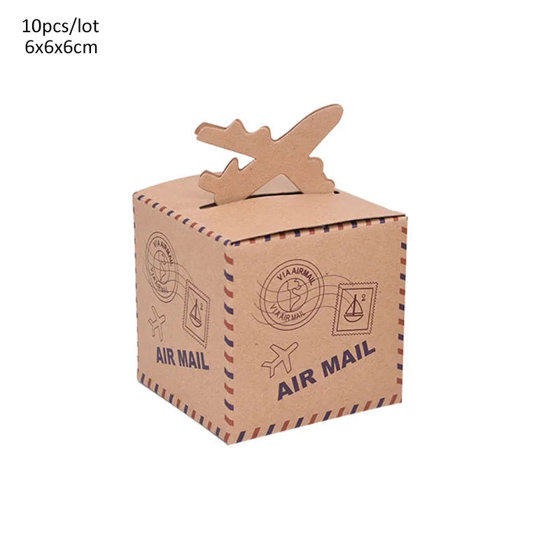 10pcs Mini Suitcase Candy Box Travel Map Classic Theme Gift Box Compass Pendant For Wedding Birthday Favor Present Boxes Packing