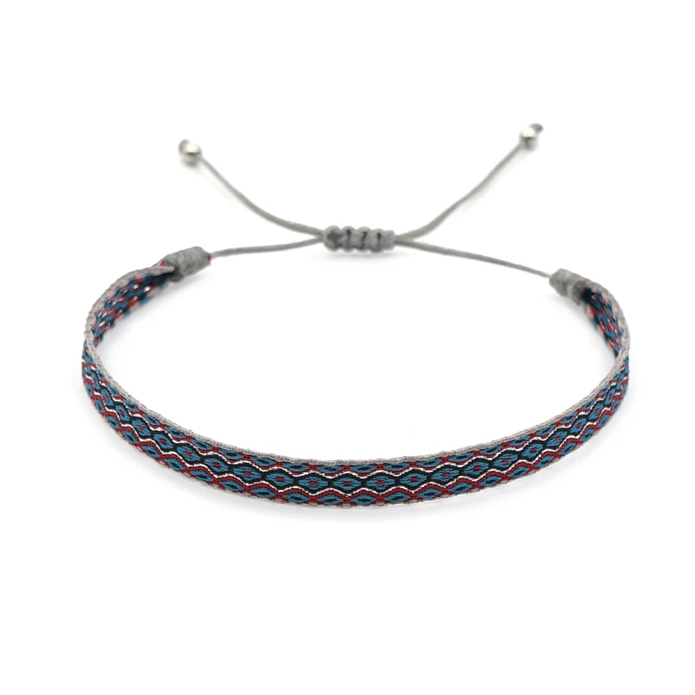 Easter Braided Bracelets For Women Pattern Boho Jewelry Friendship Rope Bracelet Vintage Weave Handmade Textile Bangles