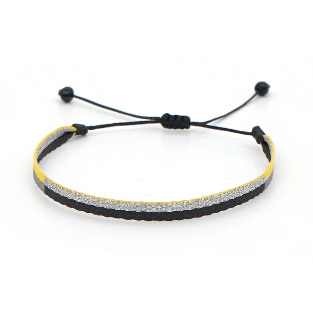 Easter Braided Bracelets For Women Pattern Boho Jewelry Friendship Rope Bracelet Vintage Weave Handmade Textile Bangles