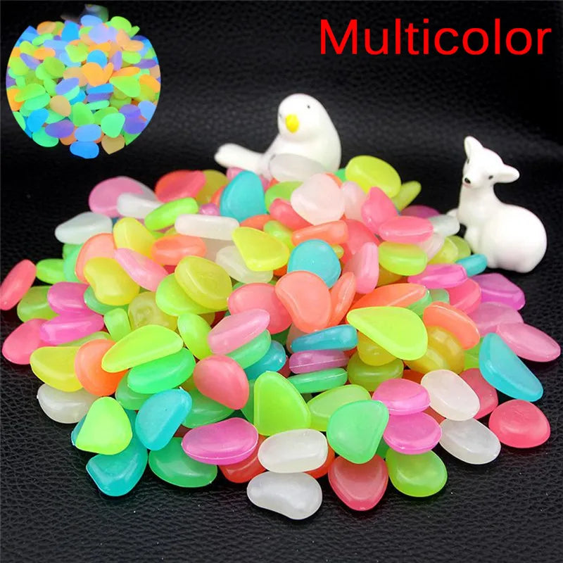 10Pcs Glow In The Dark Batu Kerikil Bercahaya untuk Perlengkapan Acara Majlis Perkahwinan Berkebun Kolam Renang Hiasan Bar Batu