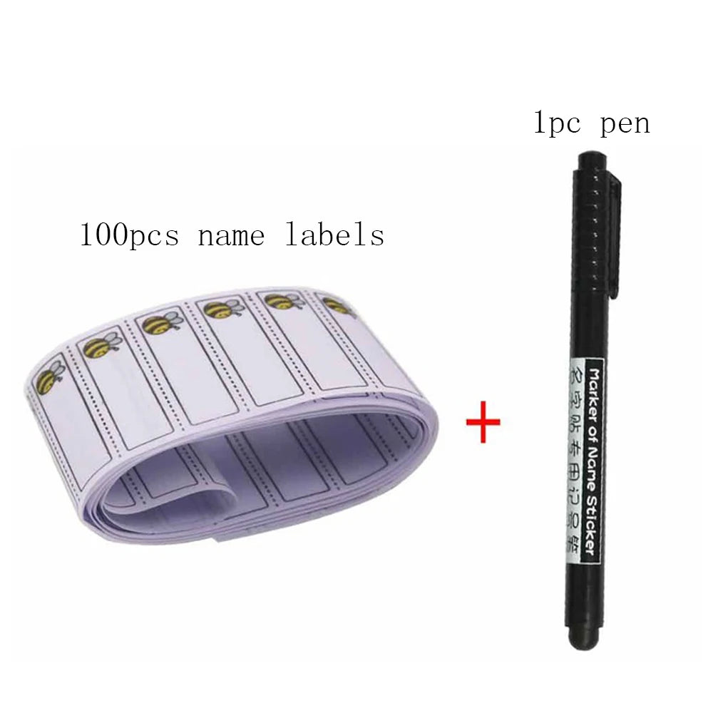 100Pcs Washable Iron on Name Labels Bee Pattern Labels For Clothes Garment Tags Clothing Label for Child DIY Sewing Accessories