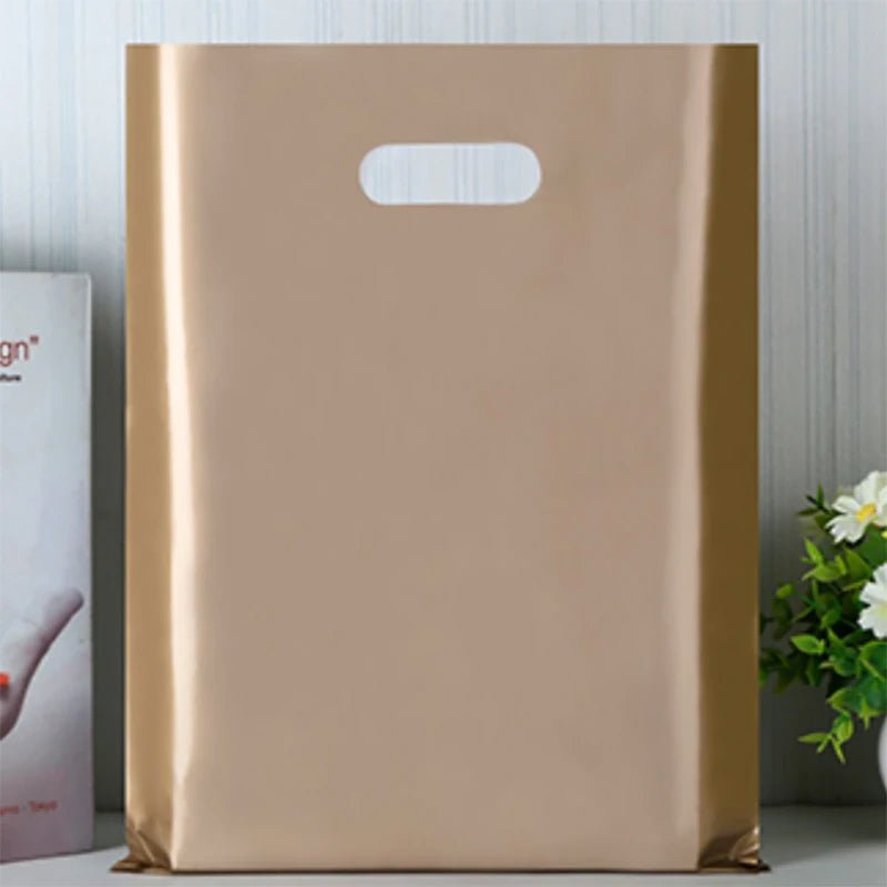10Pieces Solid Color Gift Bags Kids Baby Boy Girl Birthday Party Supplies Wedding Candy Pouch Small Plastic Bag with Handle