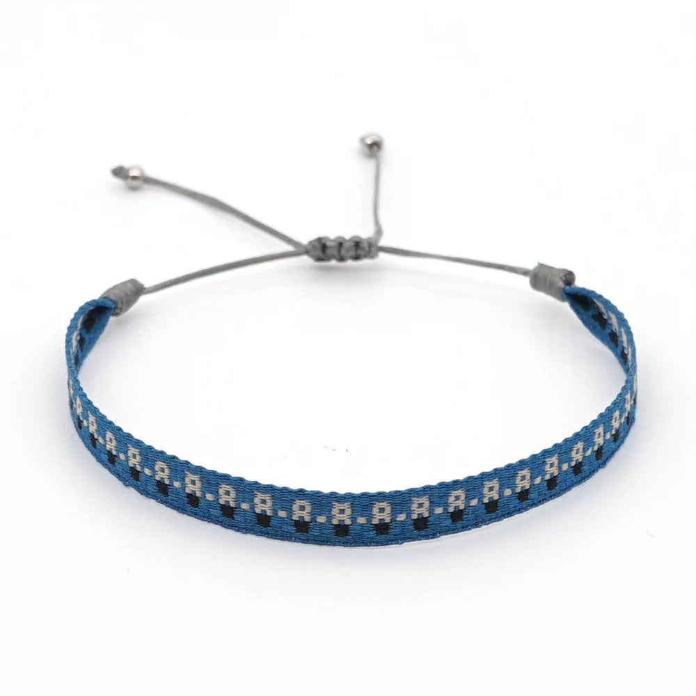 Easter Braided Bracelets For Women Pattern Boho Jewelry Friendship Rope Bracelet Vintage Weave Handmade Textile Bangles