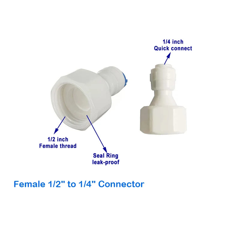 Reverse Osmosis Quick Coupling 1/4" Tee Y Connector 2 Way Equal Elbow Straight Check Valve RO Water Filter Plastic Pipe Fittings