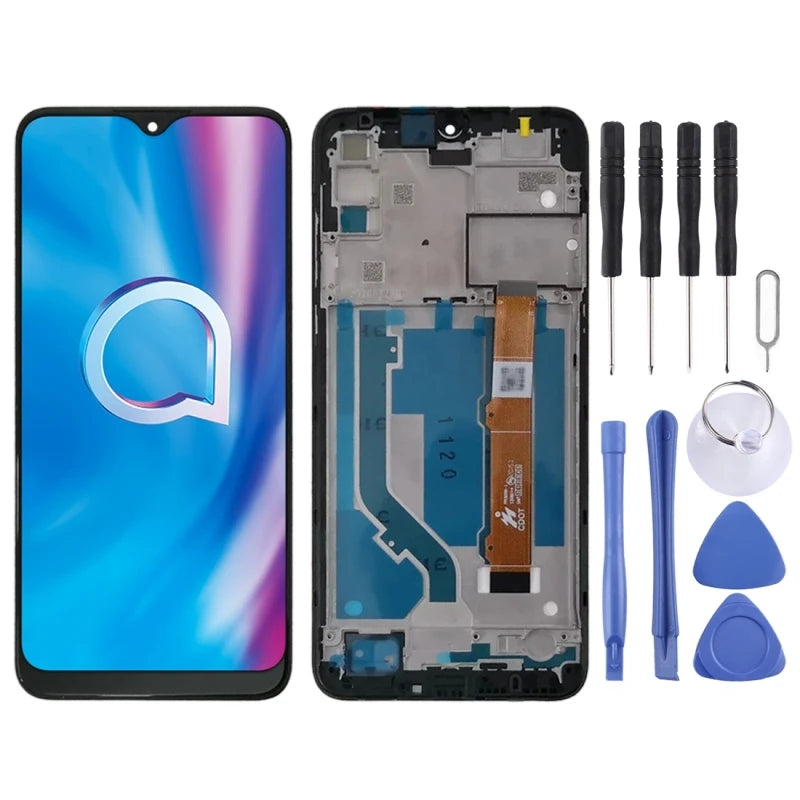 Paparan Skrin LCD 6.22-inci Untuk Alcatel 1S 2020 OT-5028 5028Y 5028A 5028D dengan Alat Ganti Pembaikan Pemasangan Penuh Digitizer