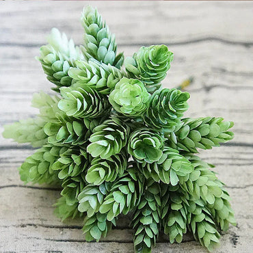 30Pcs/Bundle Fake Green Plant Cheap Artificial Plastic Flowers for Home Table Decorative Wedding Christmas Diy Candy Gift Box