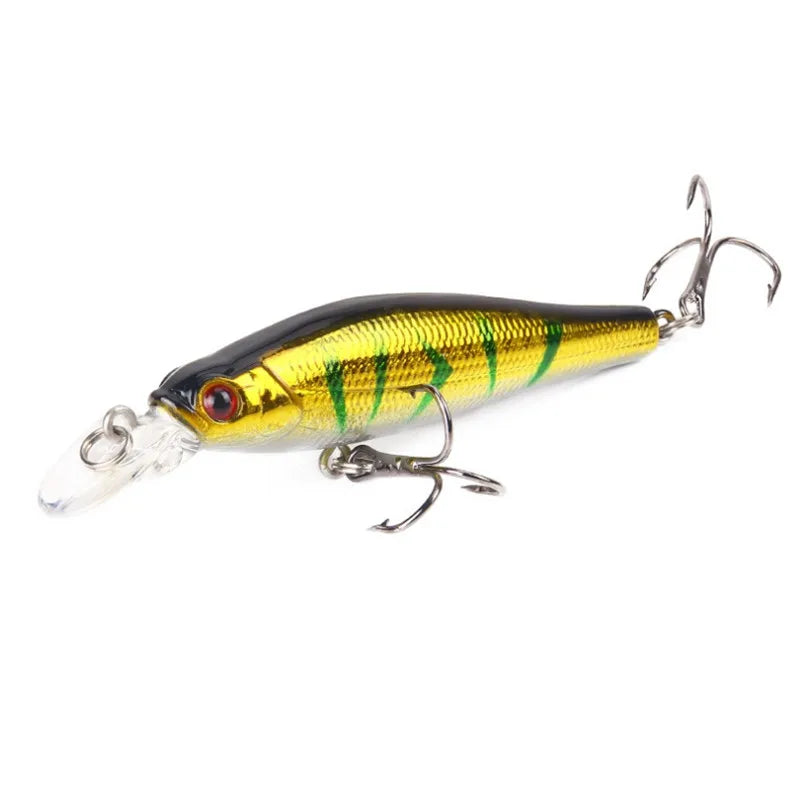 1Pcs Fishing Lures Minnow 9g/80mm Hard Artificial Plastic Crankbait 3D Eyes Isca colorful Fishing Wobblers Bass Fake Fish Carp