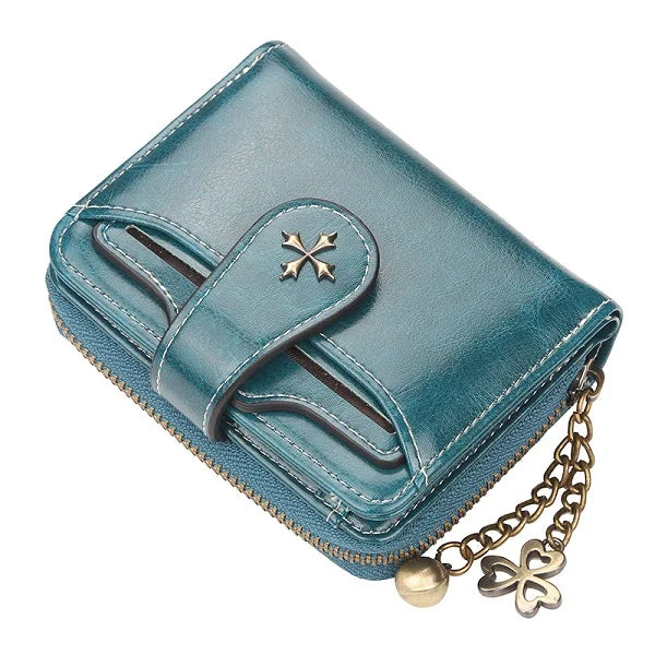 Dompet dan Dompet Wanita Beg Wang Kulit PU Wanita Dompet Pengait Pendek Pemegang Kad Syiling Kecil Biru Merah Clutch Dompet Wanita Baharu