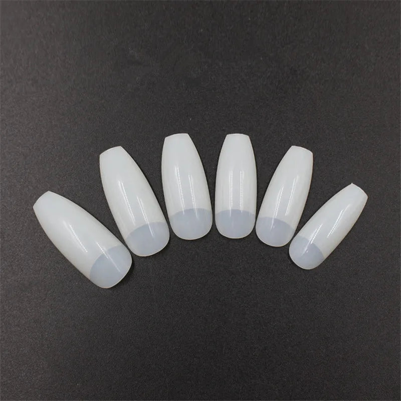5 beg/set Wanita Sarung Separuh Petua Kuku Manikur Aksesori Manikur Panjang 500pcs Kuku Ballerina Alat Berhias Petua Seni Kuku