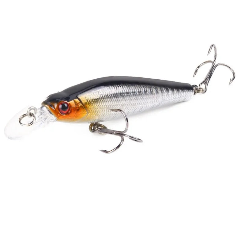 1Pcs Fishing Lures Minnow 9g/80mm Hard Artificial Plastic Crankbait 3D Eyes Isca colorful Fishing Wobblers Bass Fake Fish Carp