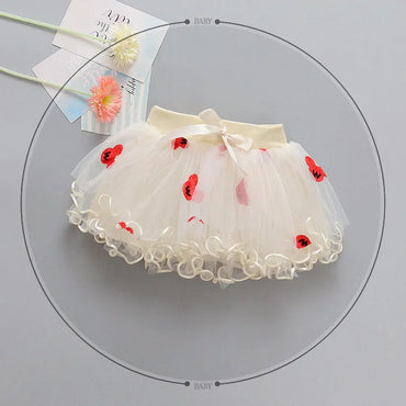 New Spring Summer Kids Clothing Baby Girls Lace Rose Tulle Skirt Birthday Party Tutu Skirt