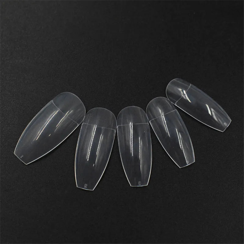 5 beg/set Wanita Sarung Separuh Petua Kuku Manikur Aksesori Manikur Panjang 500pcs Kuku Ballerina Alat Berhias Petua Seni Kuku