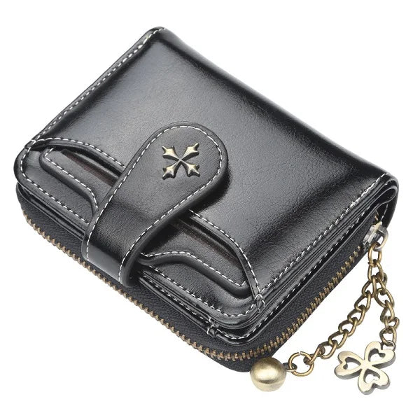 Dompet dan Dompet Wanita Beg Wang Kulit PU Wanita Dompet Pengait Pendek Pemegang Kad Syiling Kecil Biru Merah Clutch Dompet Wanita Baharu
