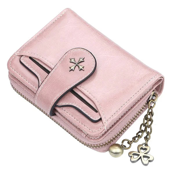 Dompet dan Dompet Wanita Beg Wang Kulit PU Wanita Dompet Pengait Pendek Pemegang Kad Syiling Kecil Biru Merah Clutch Dompet Wanita Baharu