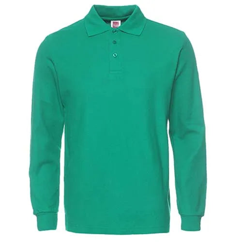 Kemeja Polo Jenama Lelaki 2024 Lengan Panjang Baju Polo Lelaki Fesyen Kasual Kapas Slim Fit Polos Jersi Lelaki Plus Saiz XS-3XL