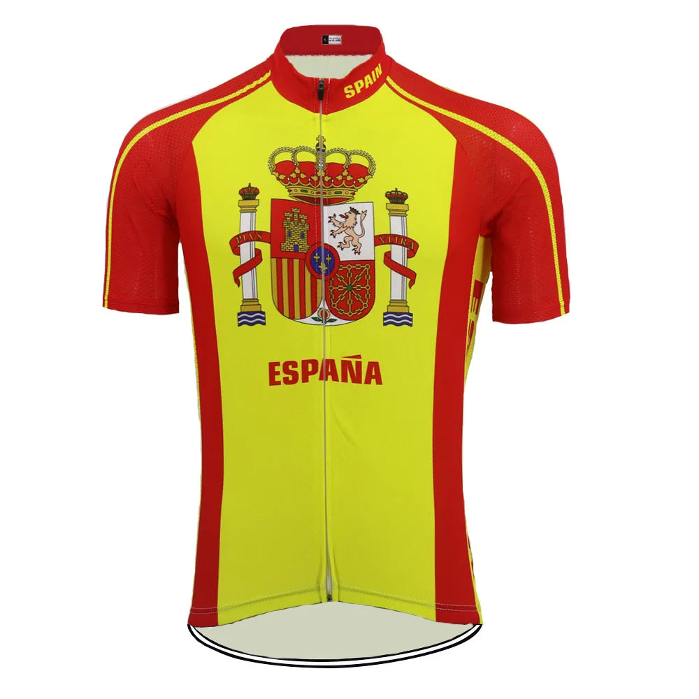 SEPANYOL Lelaki Baharu Jersi Berbasikal Lengan Pendek Pasukan Musim Panas Pakaian Basikal Jenama Pro Customized Espana Corak Bertuah
