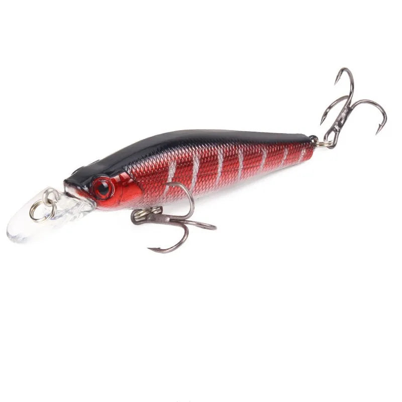 1Pcs Fishing Lures Minnow 9g/80mm Hard Artificial Plastic Crankbait 3D Eyes Isca colorful Fishing Wobblers Bass Fake Fish Carp