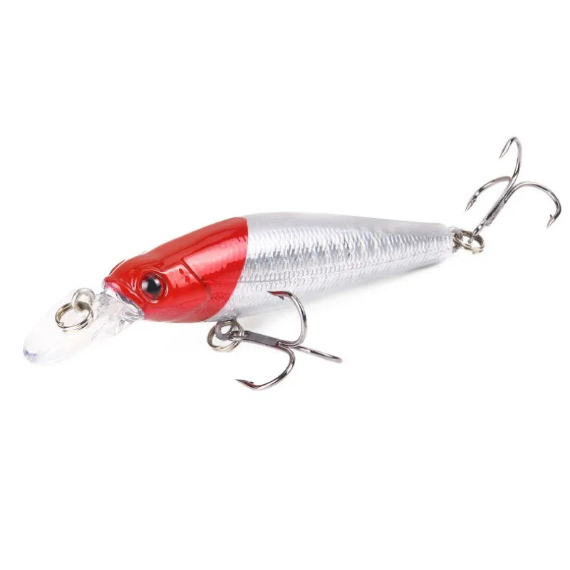 1Pcs Fishing Lures Minnow 9g/80mm Hard Artificial Plastic Crankbait 3D Eyes Isca colorful Fishing Wobblers Bass Fake Fish Carp