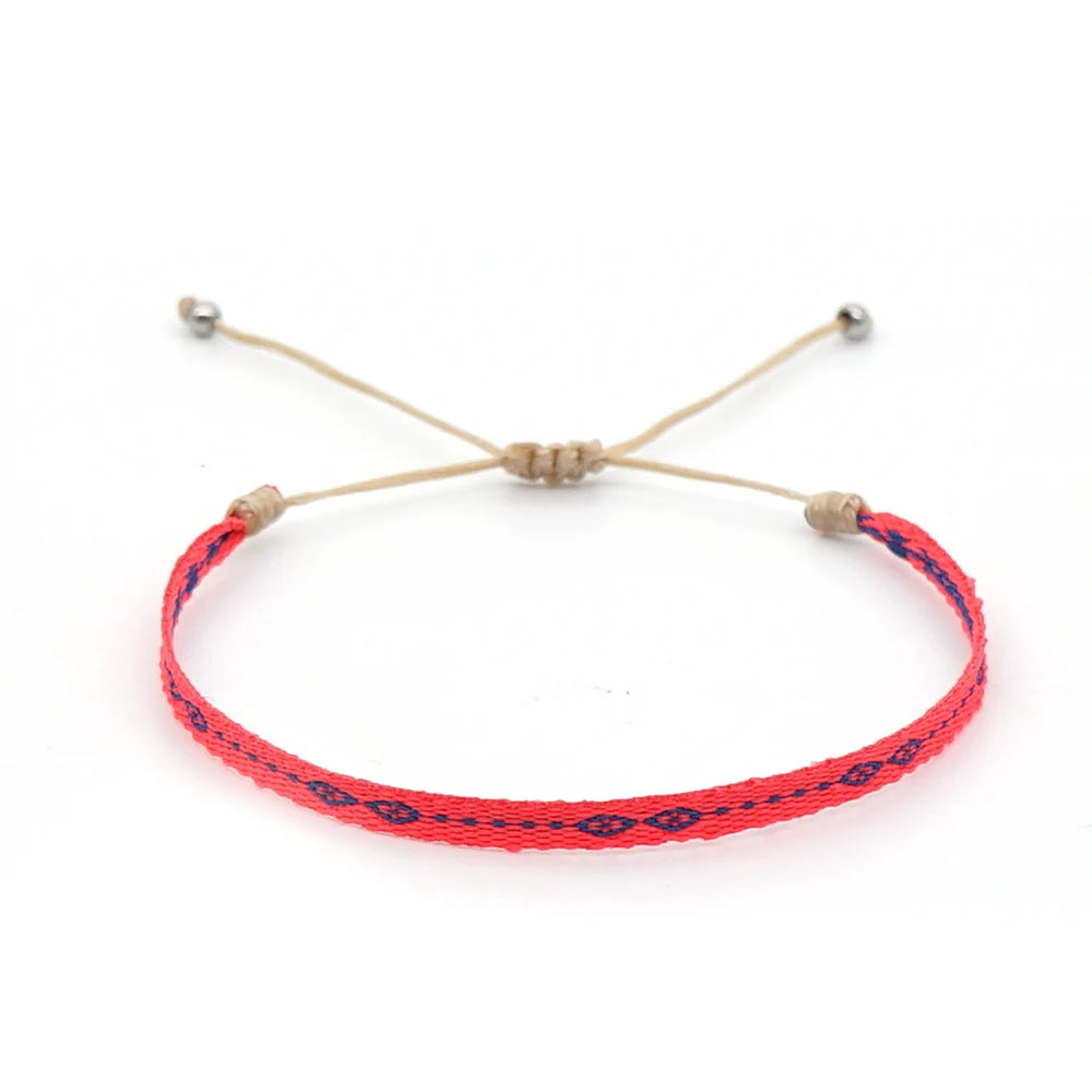 Easter Braided Bracelets For Women Pattern Boho Jewelry Friendship Rope Bracelet Vintage Weave Handmade Textile Bangles