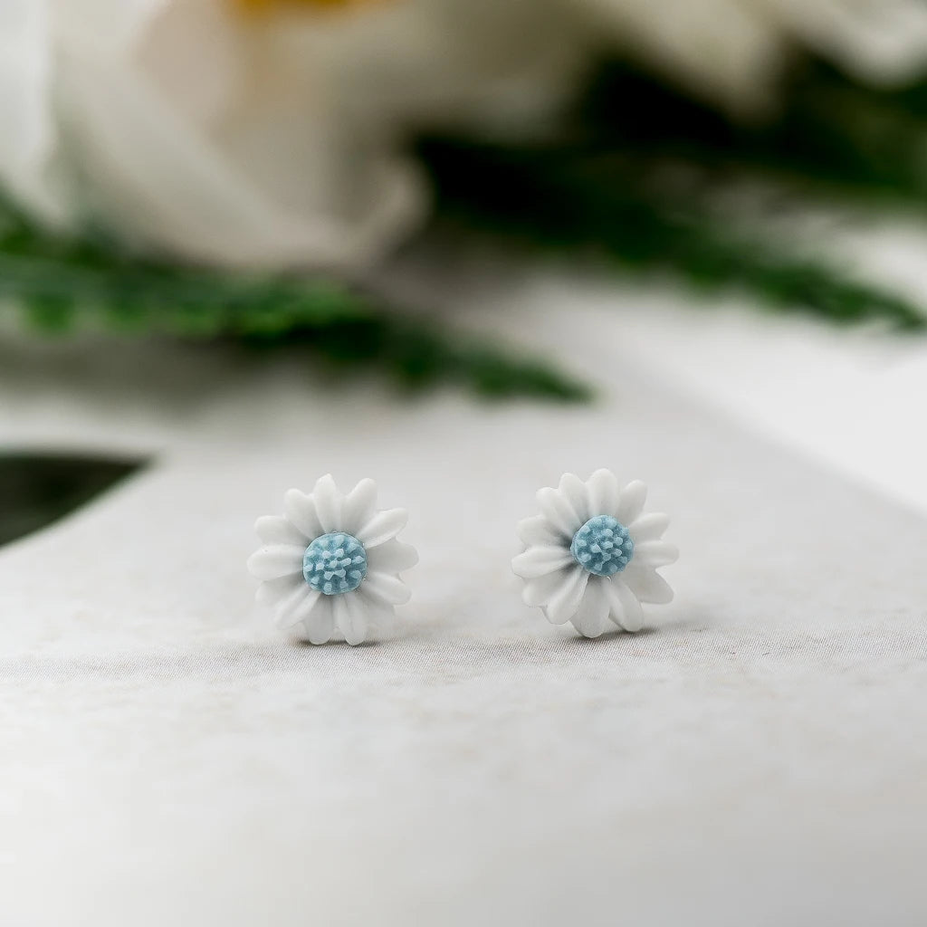 Daisy Flower Multicolor Ceramic Stud Earrings Fashion Gift Ear Studs Jewelry Wholesale For Women Girl #LY133